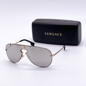 NEW VERSACE VE2243 1002/6G UNISEX SHIELD SUNGLASSES VERSACE MOD 2243 SILVER